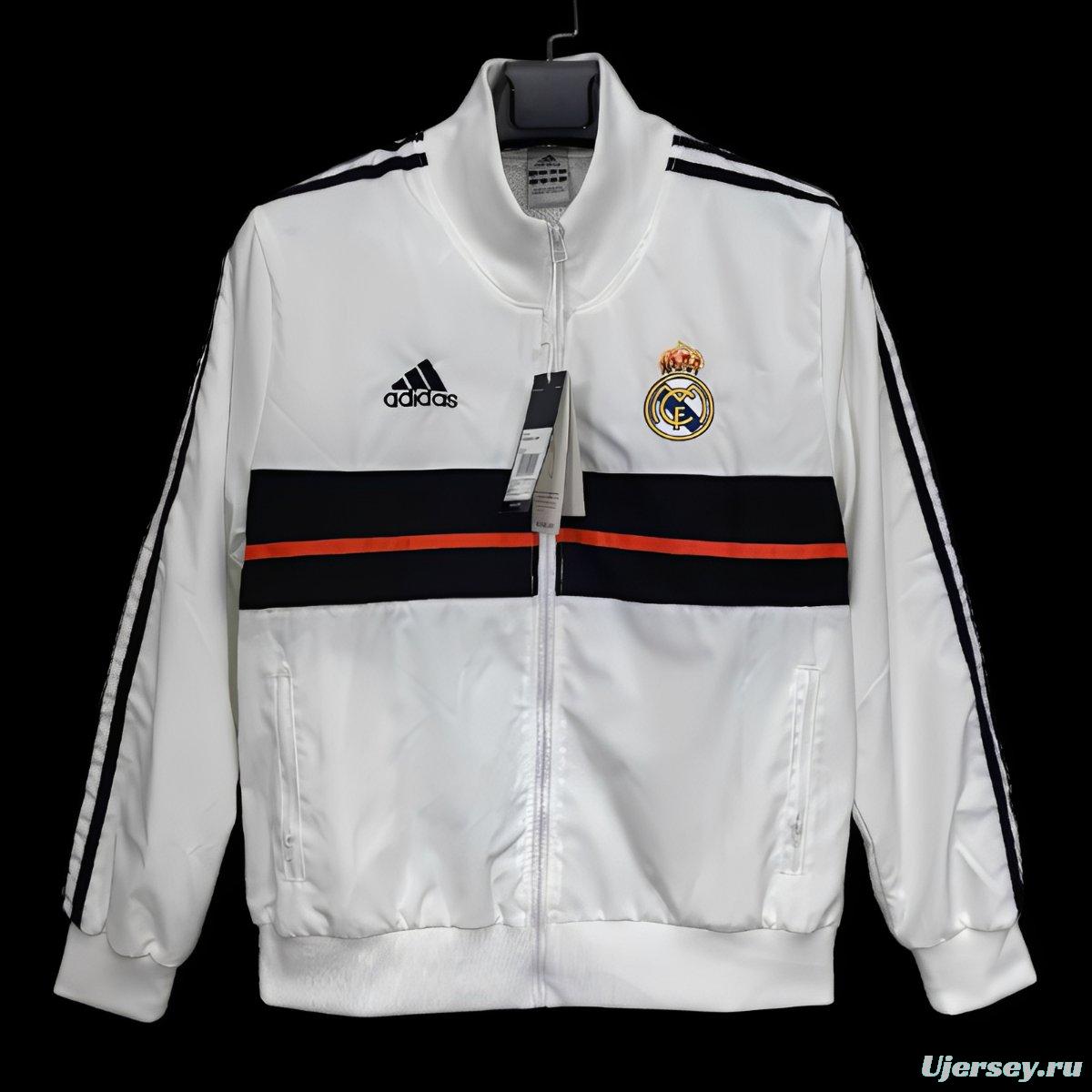 25/26 Real Madrid White  Full Zipper Windbreaker