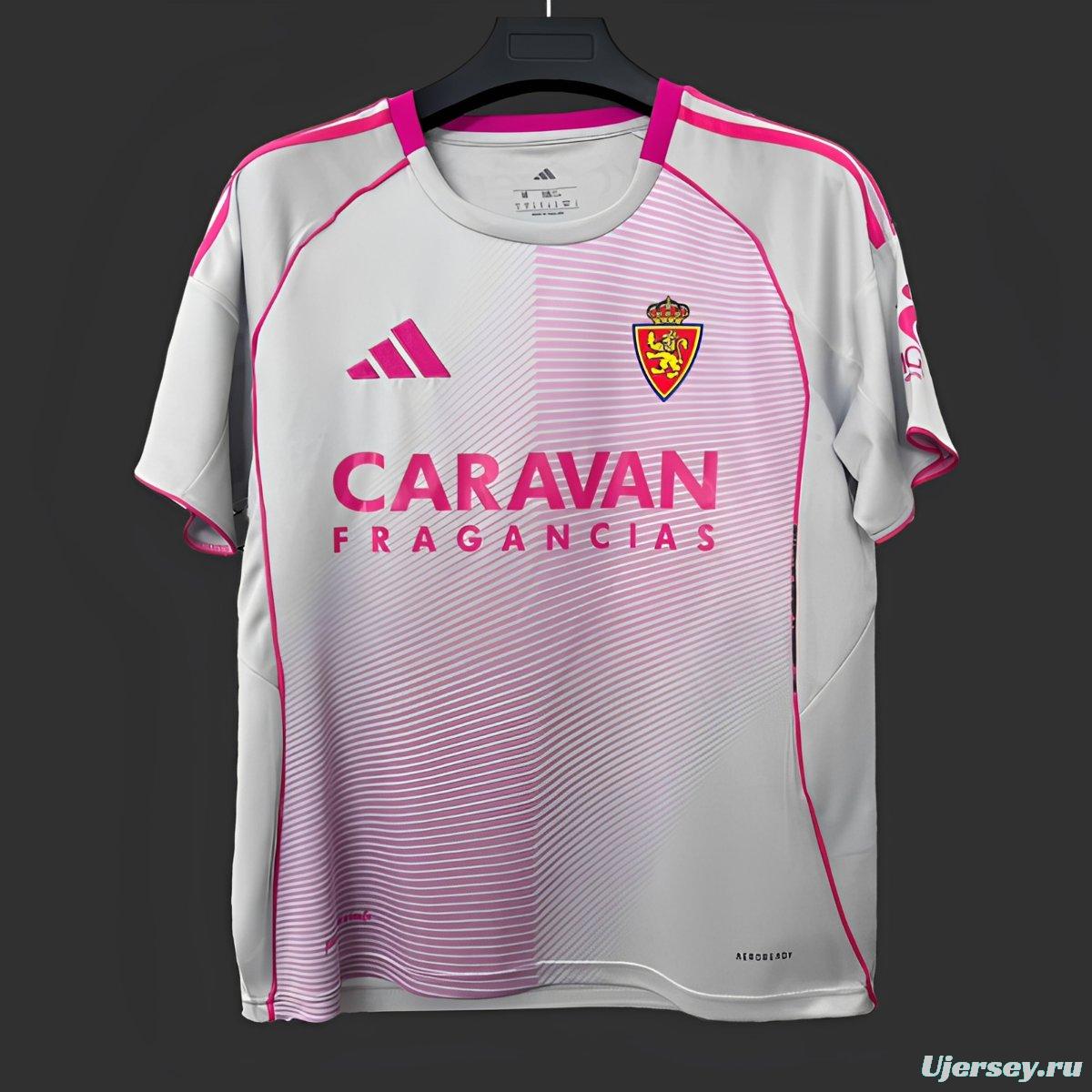 25/26 Real Zaragoza Fourth White/Pink Jersey