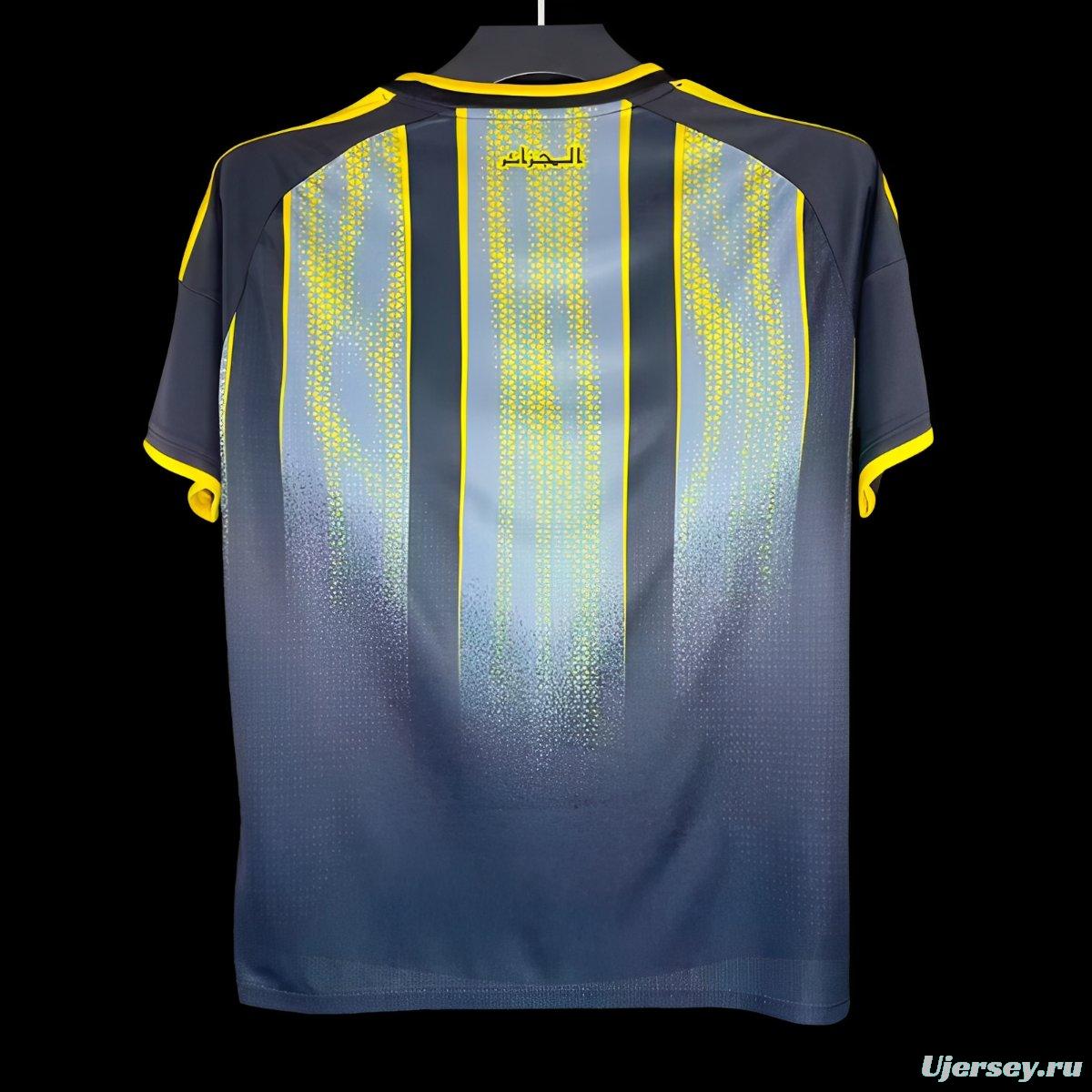 2026 Algeria Grey with Yellow Gradient Stripes Pre-Match Jersey