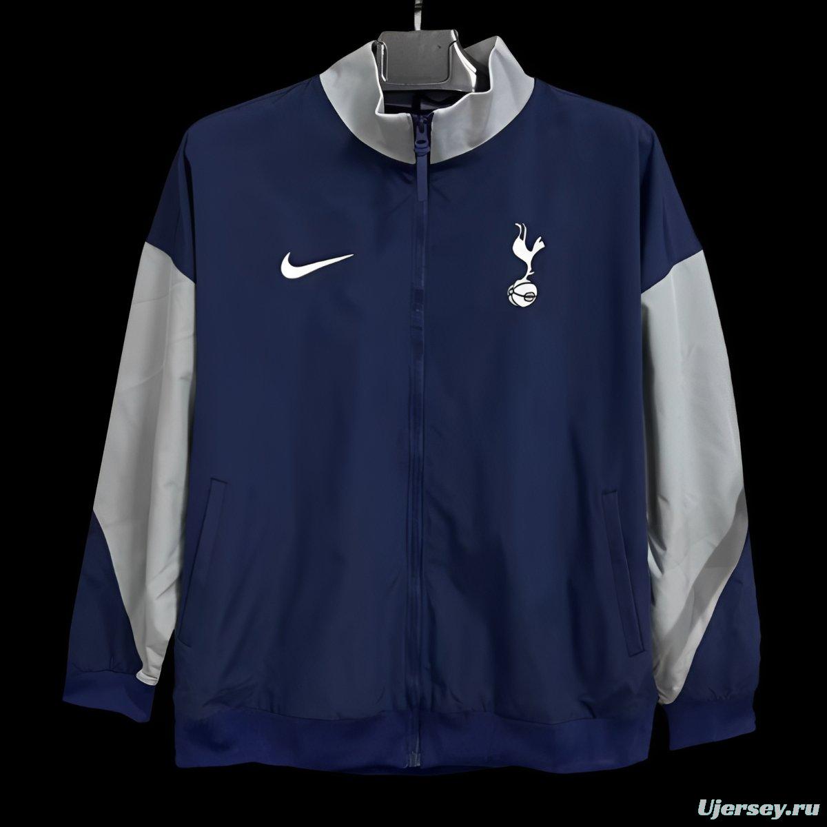 25/26 Tottenham Hotspur Navy Full Zipper Windbreaker
