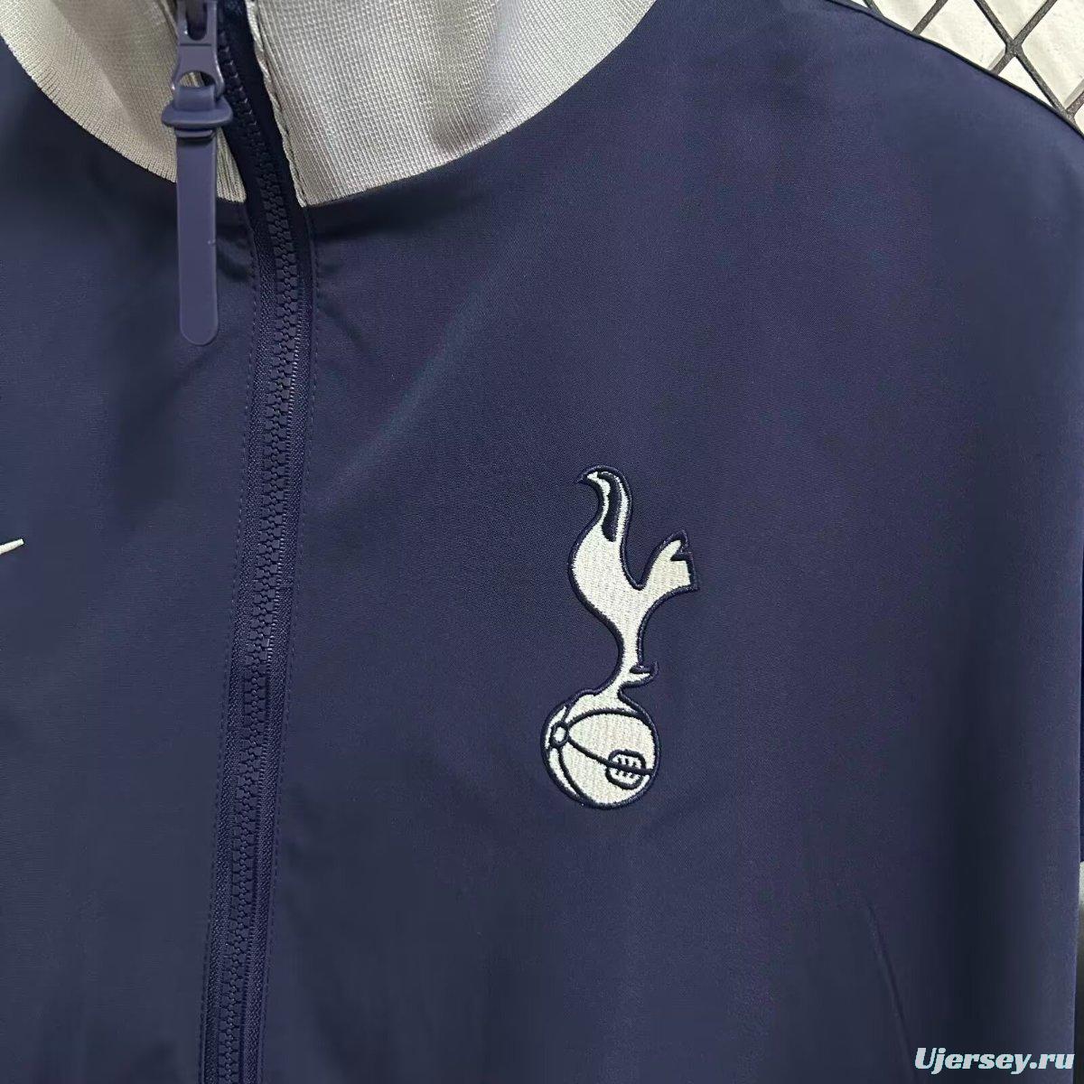 25/26 Tottenham Hotspur Navy Full Zipper Windbreaker