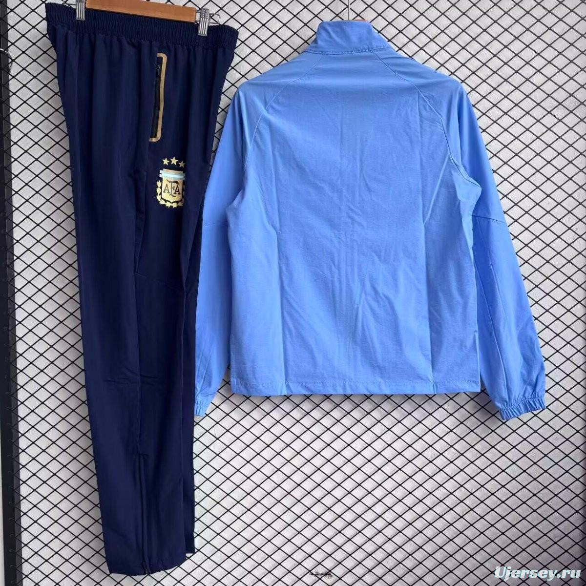 25/26 Argentina Sky Blue Full zipper Jacket Tracksuit+ long pants