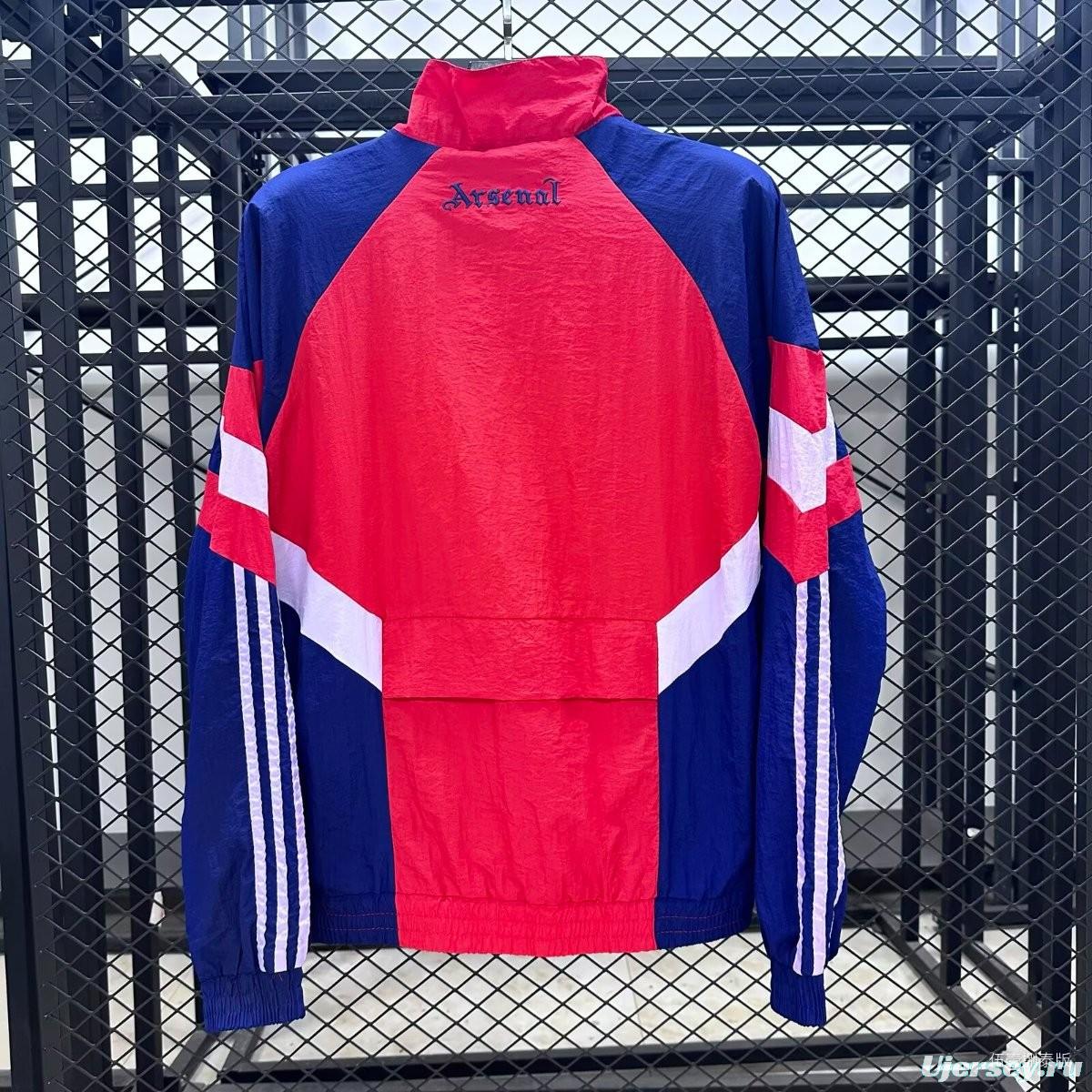 25/26 Arsenal Red/Blue Full Zipper Windbreaker