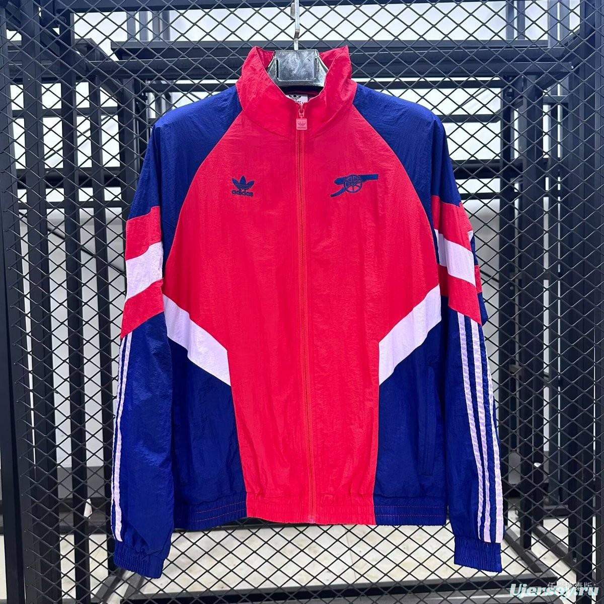 25/26 Arsenal Red/Blue Full Zipper Windbreaker