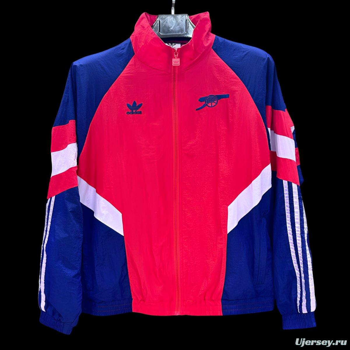 25/26 Arsenal Red/Blue Full Zipper Windbreaker