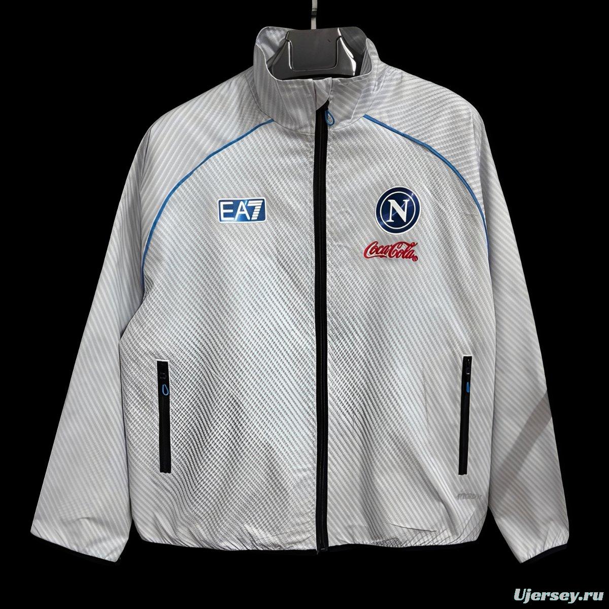 25/26 Napoli White Full Zipper Windbreaker