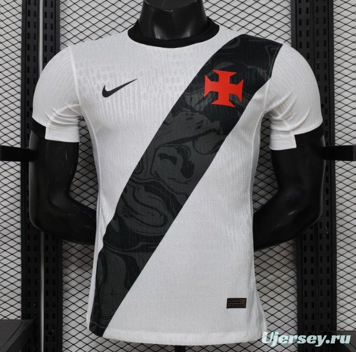 Player Version 26/27 Vasco da Gama Away White with Black Diagonal Sash Jersey