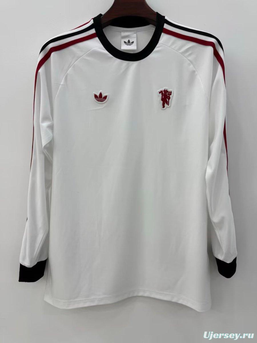 25/26 Manchester United Originals White Crew Long Sleeve Sweat