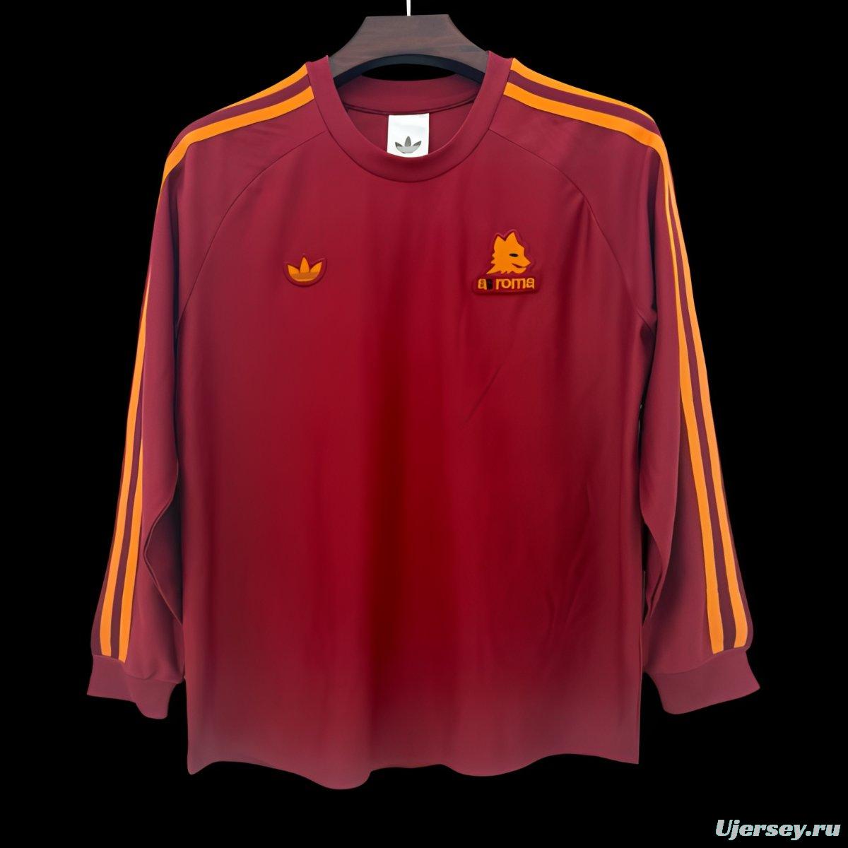 25/26 Roma Adidas Original Red Long Sleeve Jersey