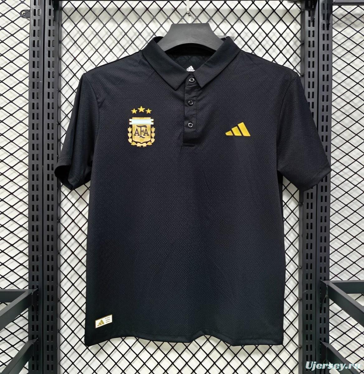 2026 Argentina Black Polo Jersey