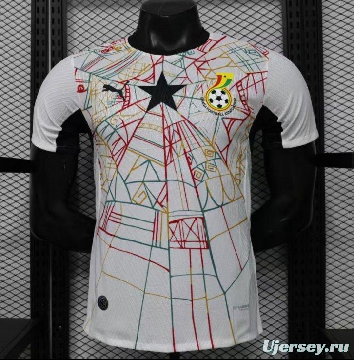 Player Version 2026 Ghana White with Multicolor Pattern Special Edition Jersey