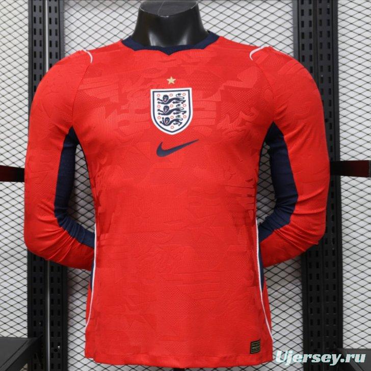 Player Version 26/27 England Away Red Long Sleeve Jersey