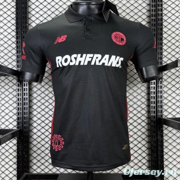 Player Version 25/26 Deportivo Toluca FC Black Jersey with Polo Collar