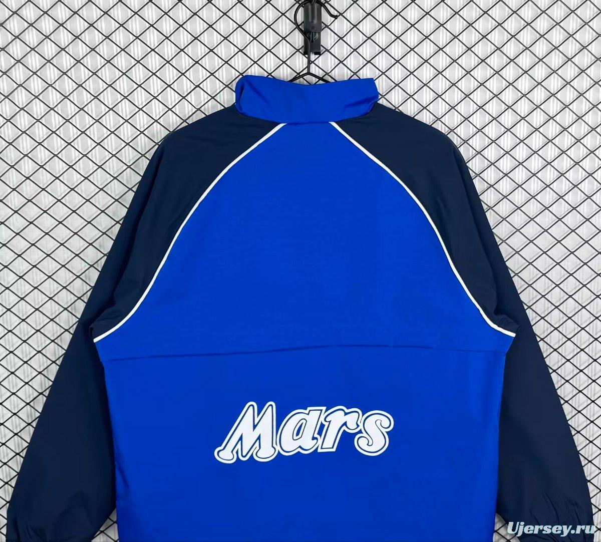 Retro 89/90 Napoli Blue/Black Full Zipper Windbreaker