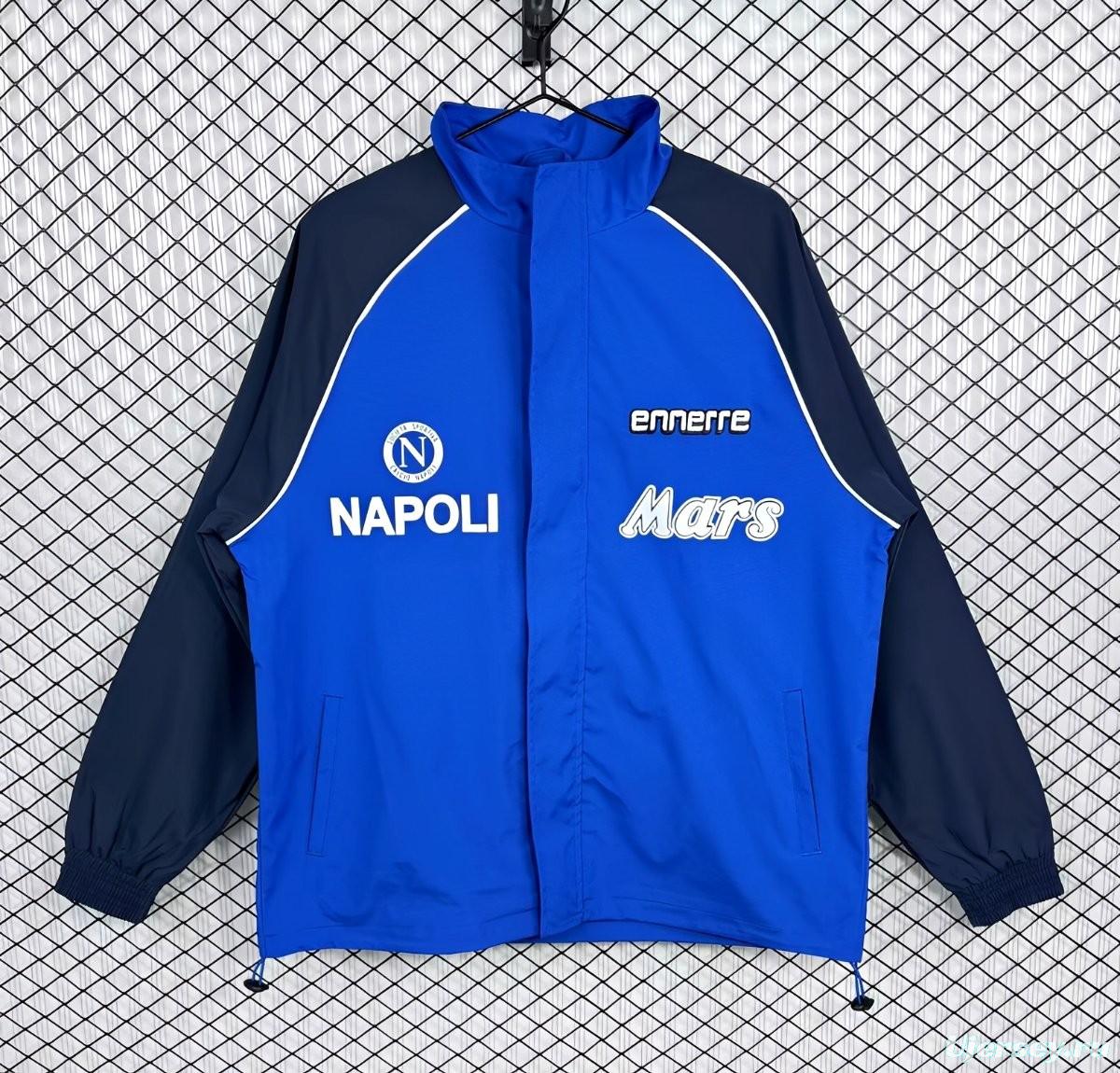 Retro 89/90 Napoli Blue/Black Full Zipper Windbreaker