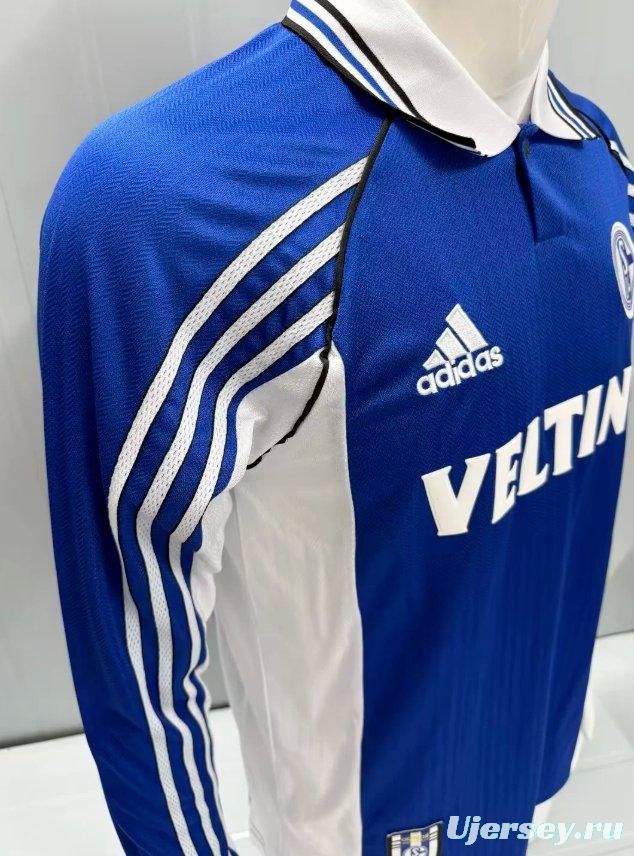 Retro 98/00 Schalke 04 Home Long Sleeve Jersey