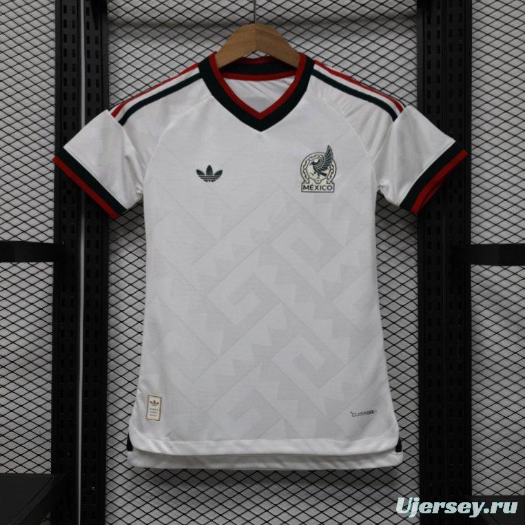 Player Version 2026 Womens Mexico Away White with Geometric Diamond Texture Jersey