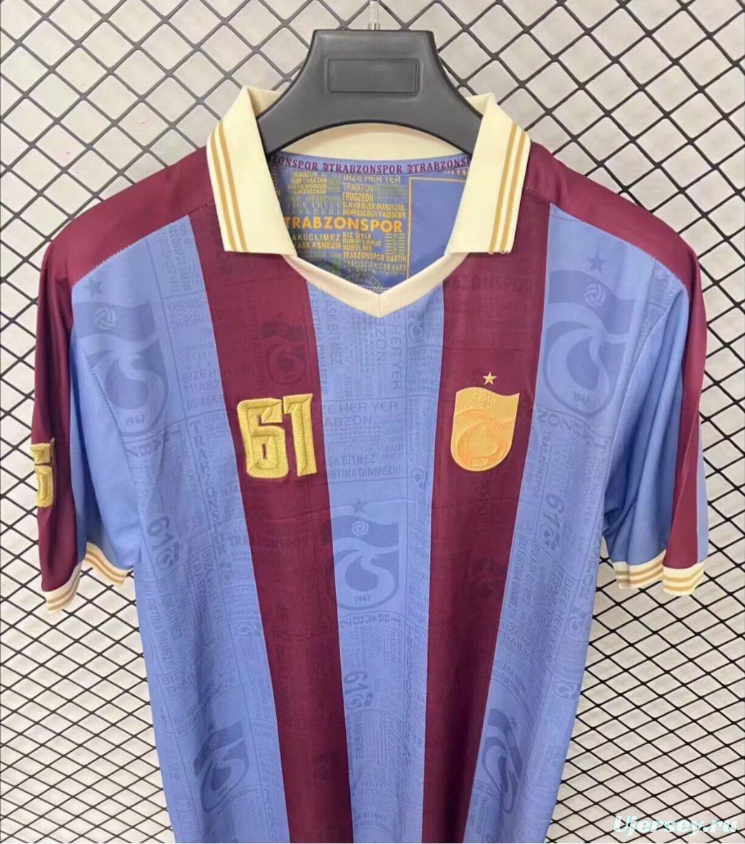 26/27 Trabzonspor Retro-Inspired Taraftar Premium Burgundy Blue Jersey