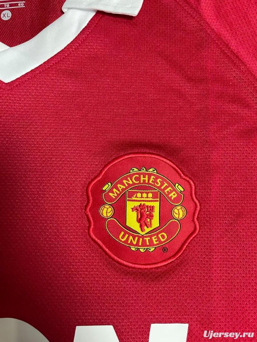 Retro 10/11 Manchester United Home Long Sleeve Jersey