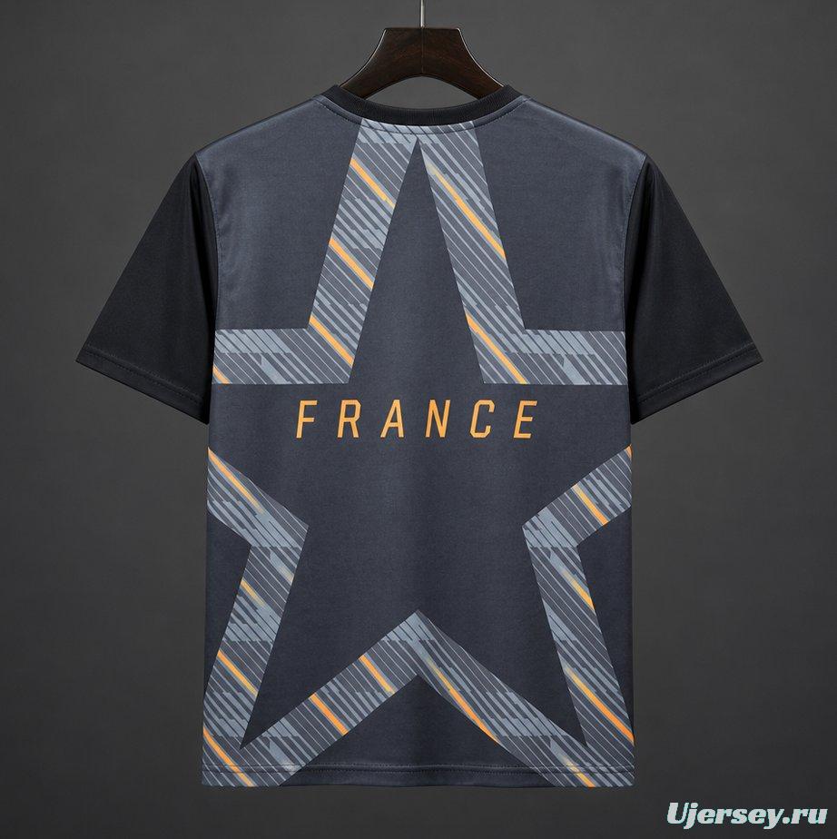 2026 France World Cup Premium Goalkeeper T-Shirt- Black/Orange