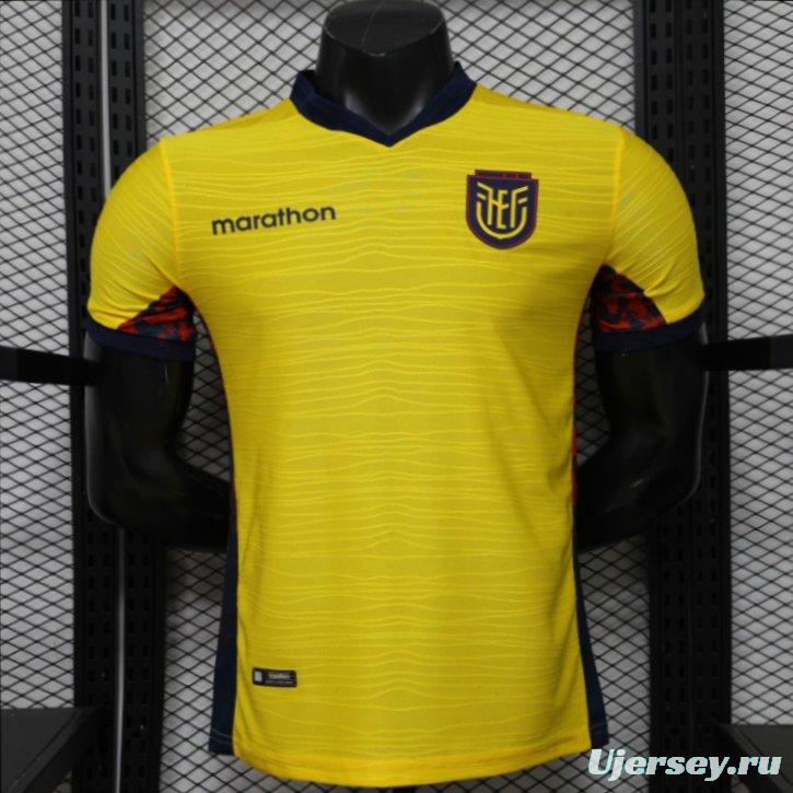 Player Version 2026 Ecuador Yellow with Tonal Wave  Home Jersey