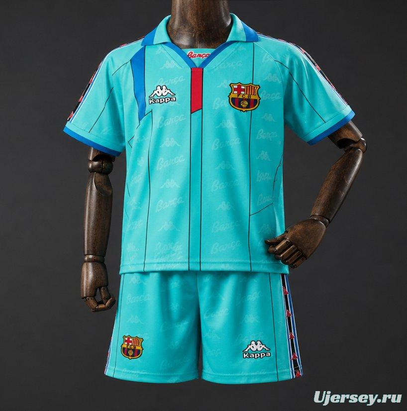 96/97 Kids Barcelona Away Retro Kit Jersey Size 16-28