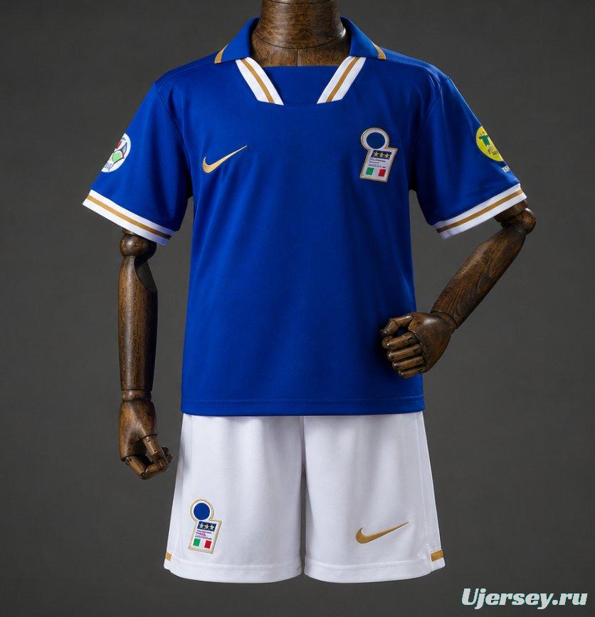 1996 Kids Italy Home Retro Kit Jersey Size 16-28