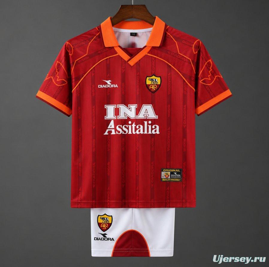 Retro Kids 99/00 Roma Home Jersey