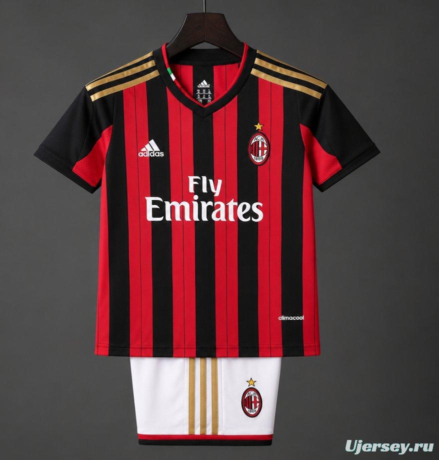 Retro Kids 2013/14 AC Milan Home Soccer Jersey