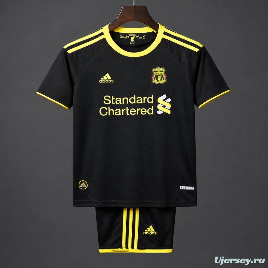 Retro 2010/11 Kids Liverpool Black & Yellow Away Jersey