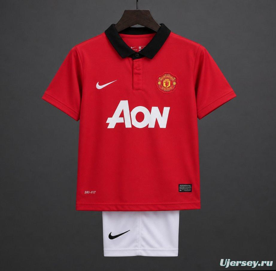 Retro Kids 13/14 Manchester United Red Home Jersey