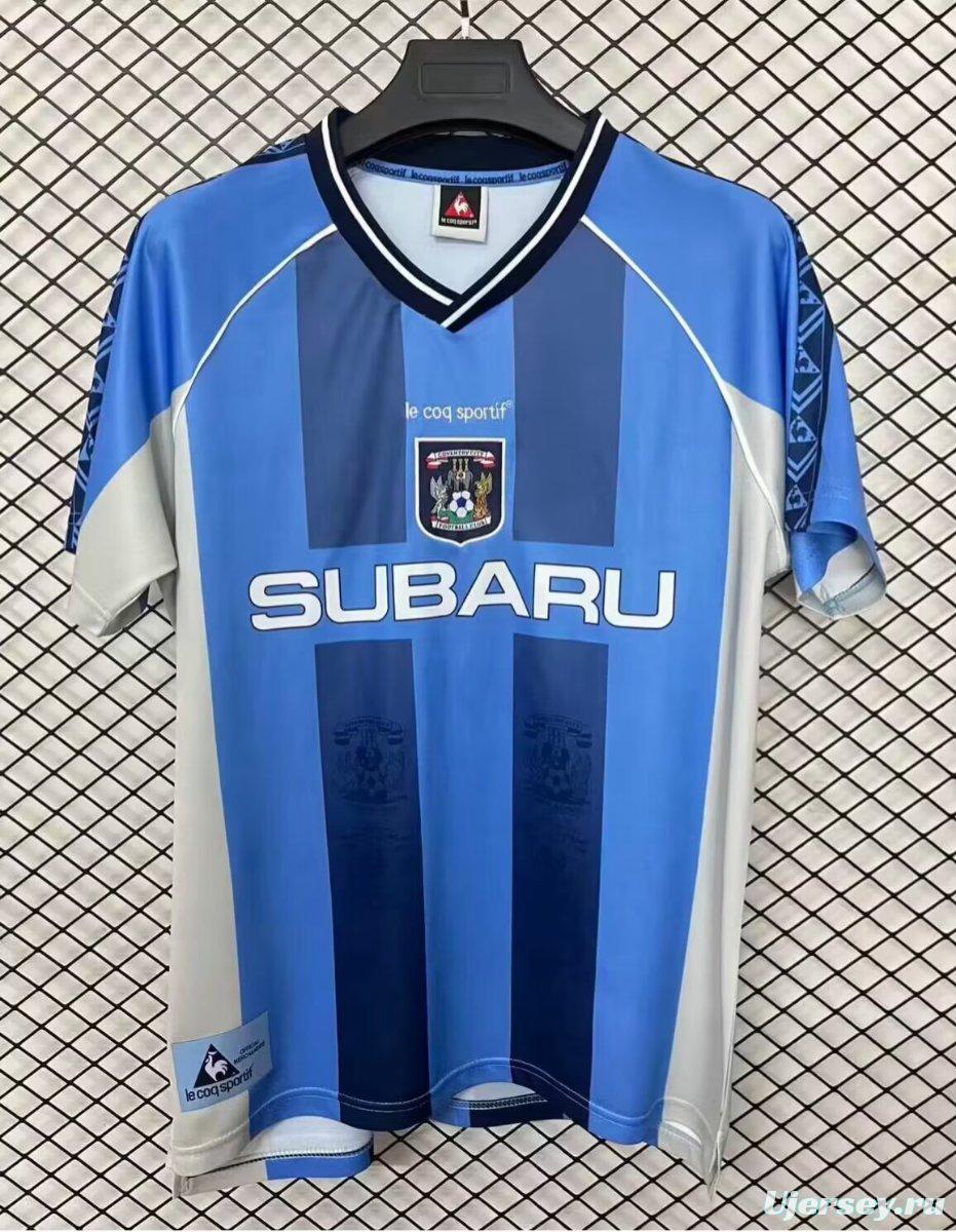 Retro 1995/97 Coventry City Sky Blue & Navy Stripe Home Jersey