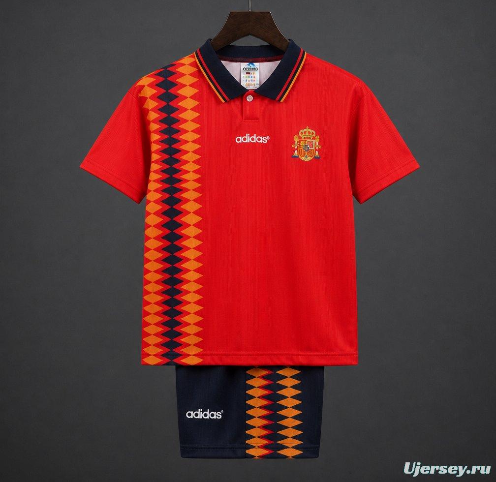 Retro Kids 1994 Spain Home Jersey