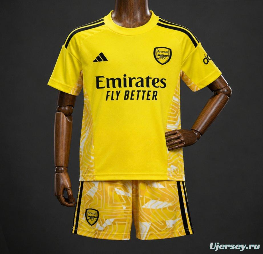 26/27 Kids Arsenal Goalkeeper Yellow/White Jersey
