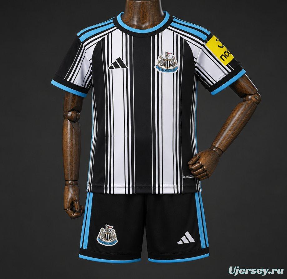 26/27 Kids Newcastle United Home Black/White Jersey + Shorts Set