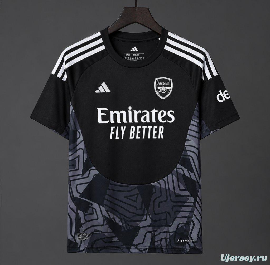 26/27 Arsenal Black with Dark Grey Geometric Contour Pattern Goalkeeper Jersey Set