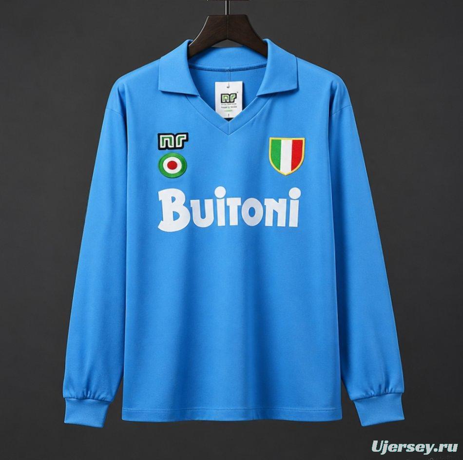 Retro 87/88 SSC Napoli Home Long Sleeve Jersey