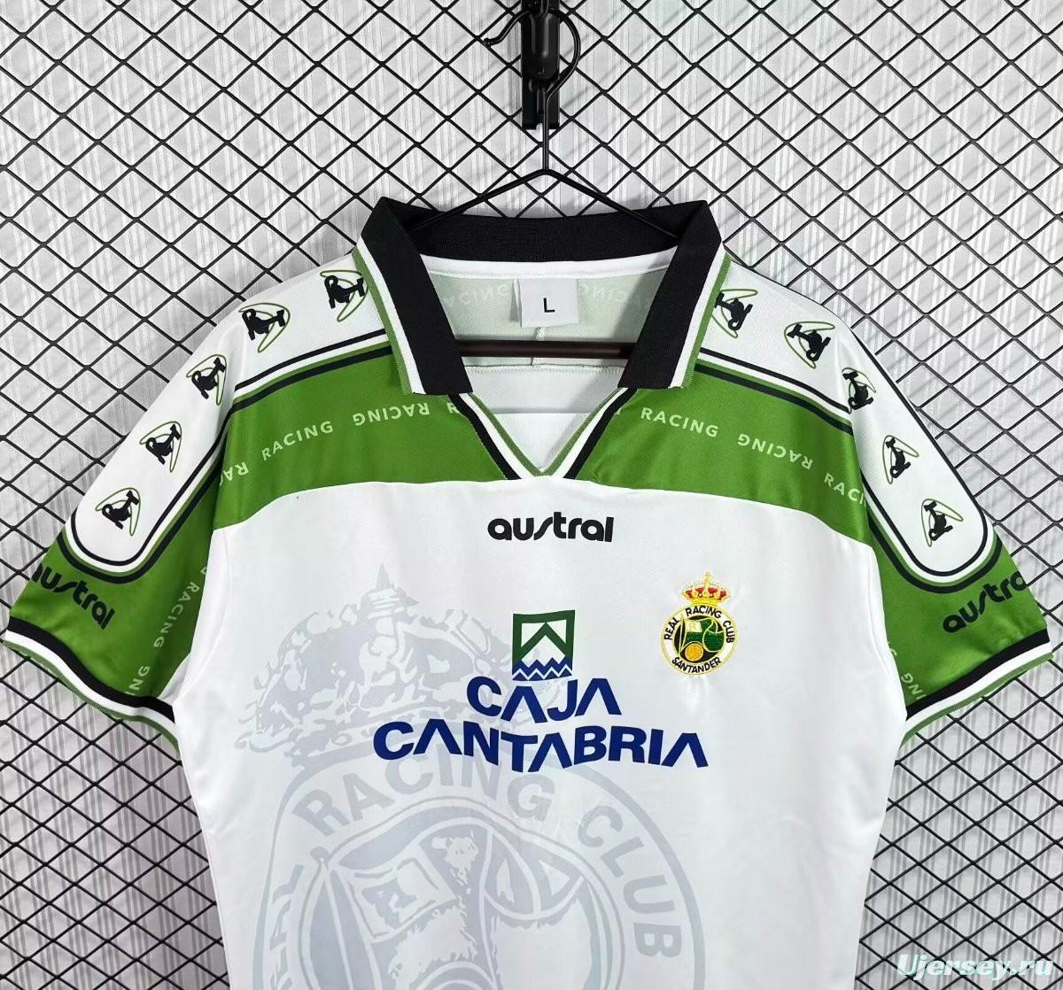 Retro 97/98 Racing Santander Home White Green Jersey