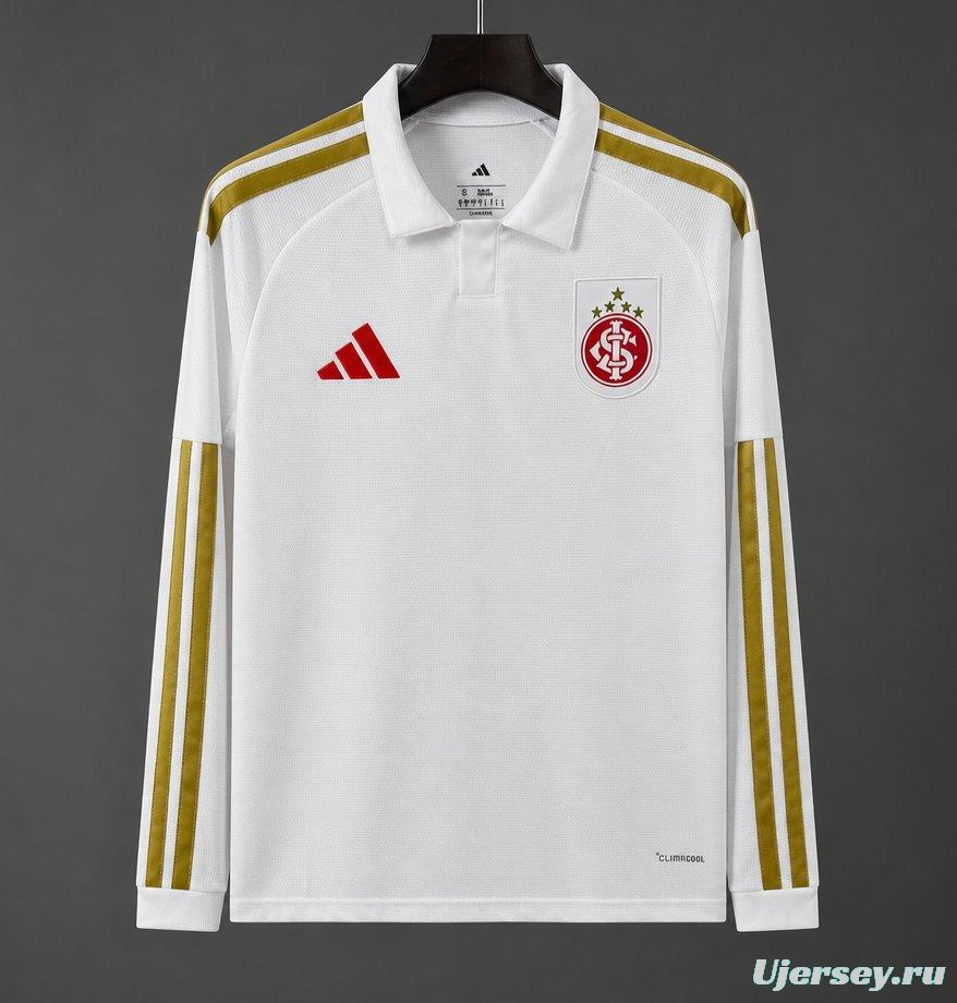 26/27 Sport Club Internacional White with Gold Stripes Long Sleeve Training Jersey