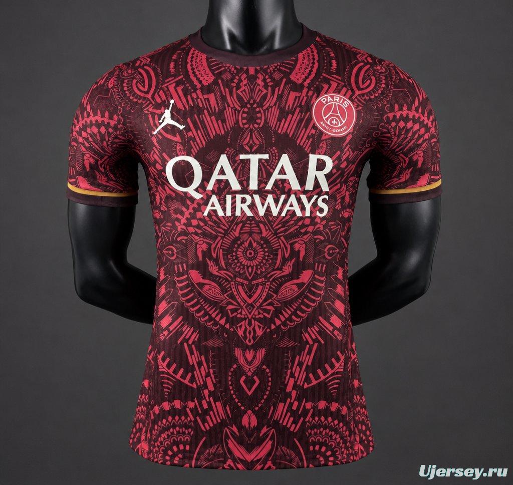 Player Version 26/27 Paris Saint-Germain Dark Red with Tribal Pattern Special Edition Jersey