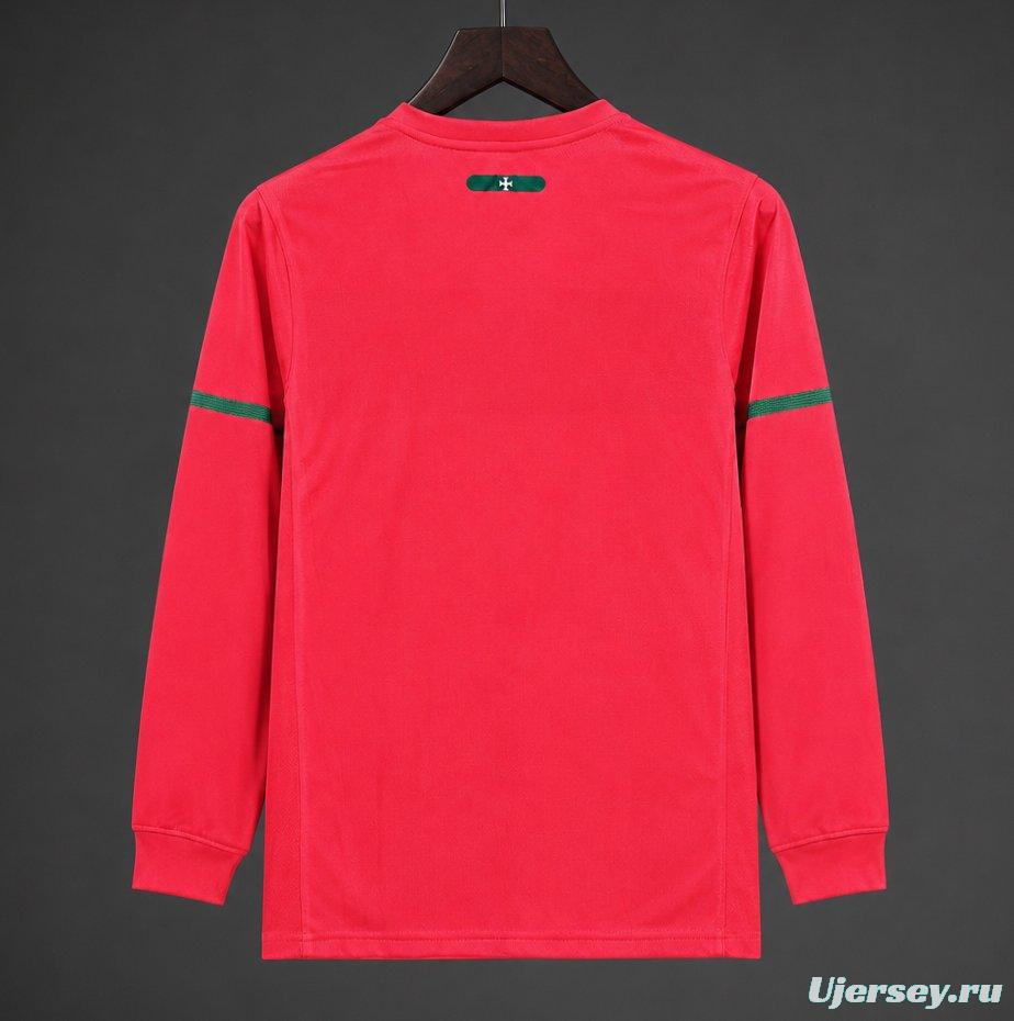 Retro  2010 Portugal Home Long Sleeve Jersey