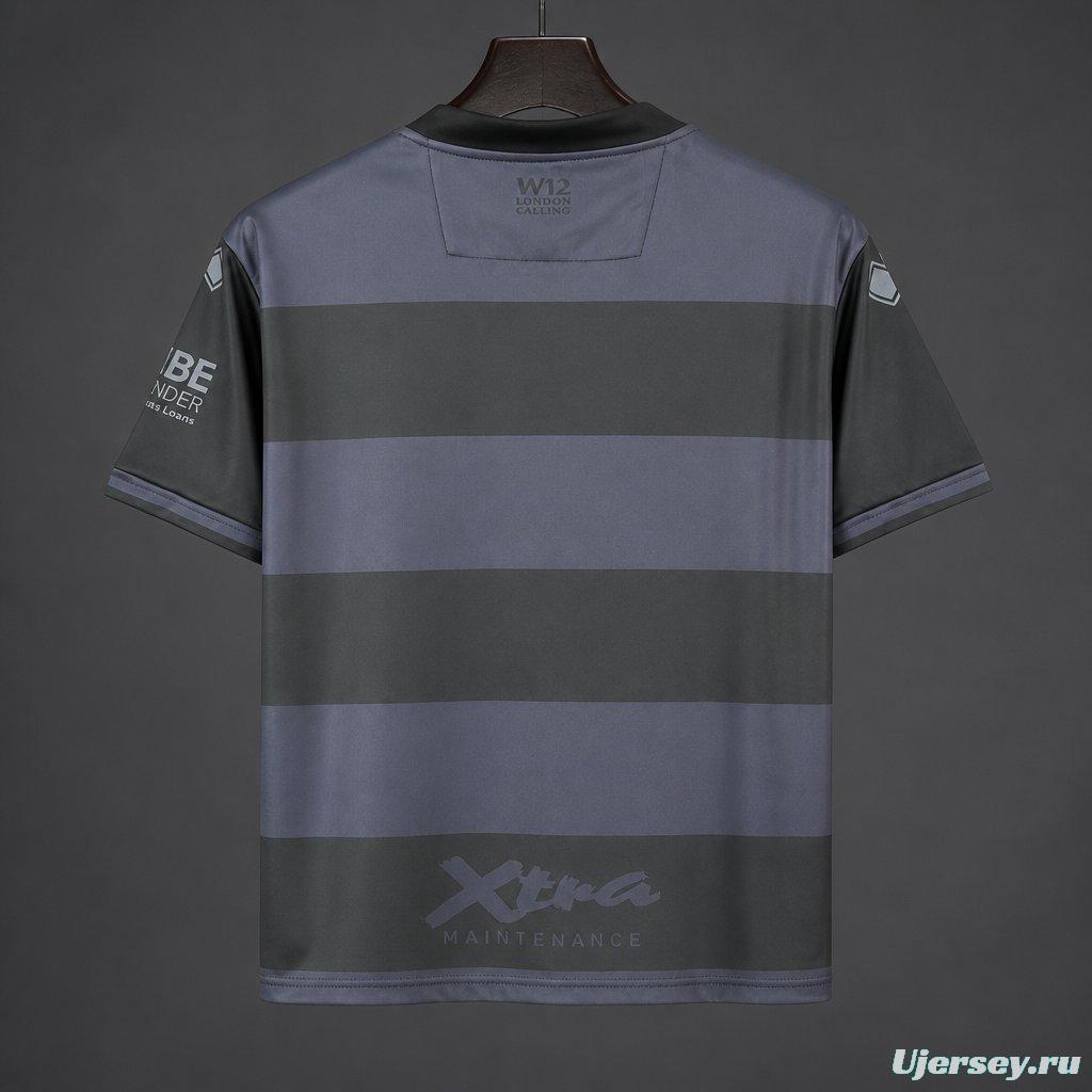 26/27 Queens Park Rangers Black & Dark Grey Stripes Third Jersey