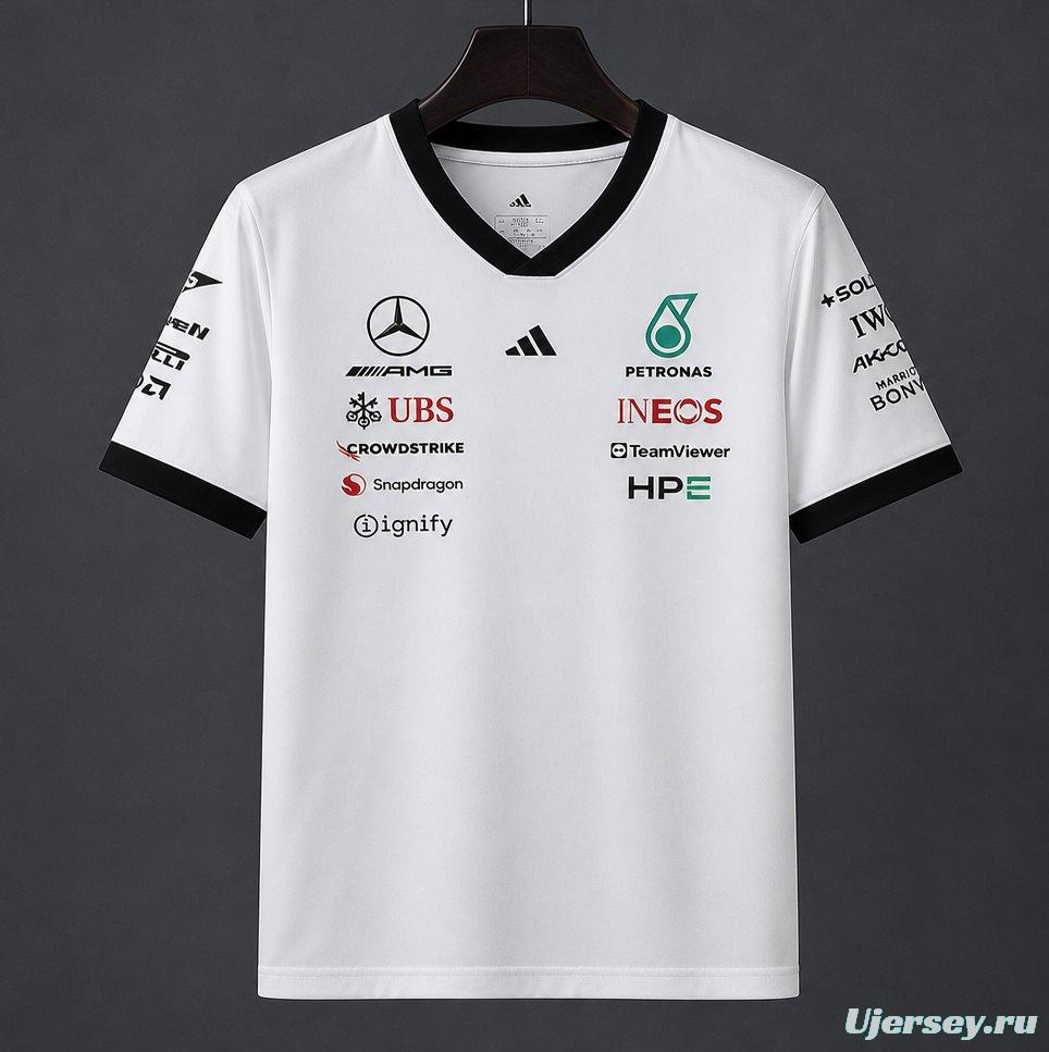 2026 F1 Mercedes-AMG Petronas F1 Team White Training Jersey