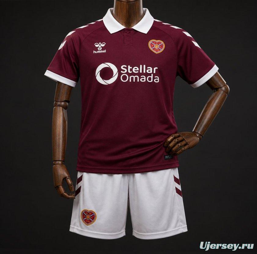 26/27 Kids Heart of Midlothian Maroon Home Jersey
