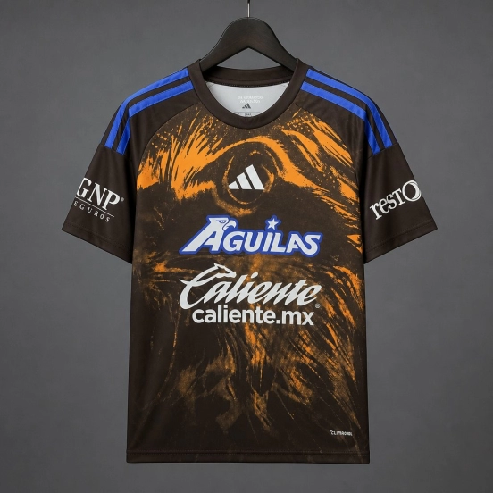 26/27 Club América Dark Brown with Orange Eagle Graphic Third Jersey