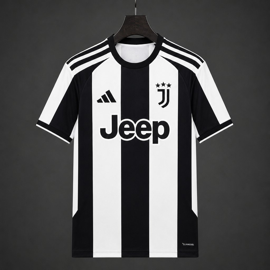 27/28 Juventus Home White Black Jersey