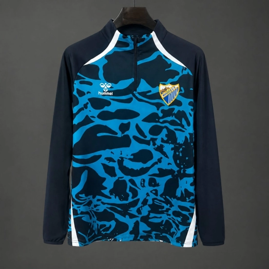 26/27 Málaga CF Navy Blue Half-Zip Long Sleeve Training Top