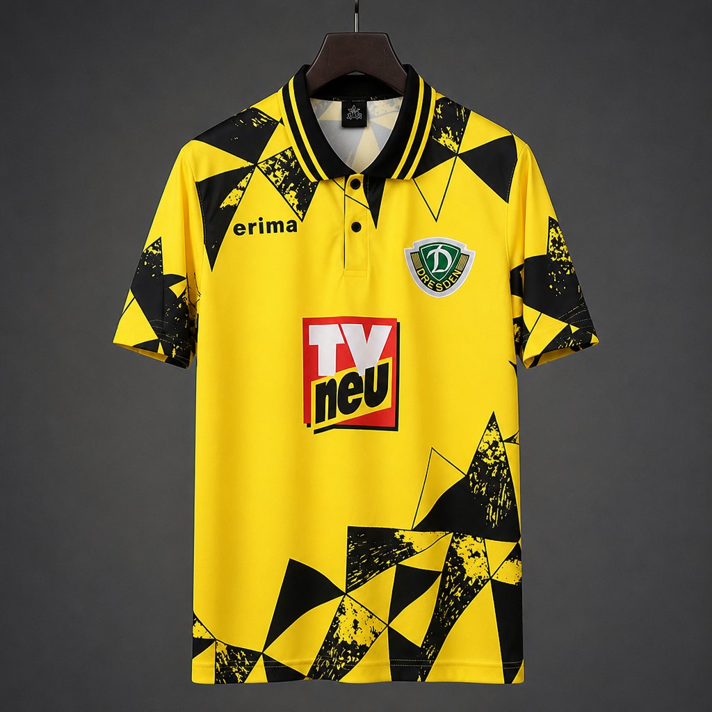 Retro 95/96 Dynamo Dresden Home Yellow Jersey